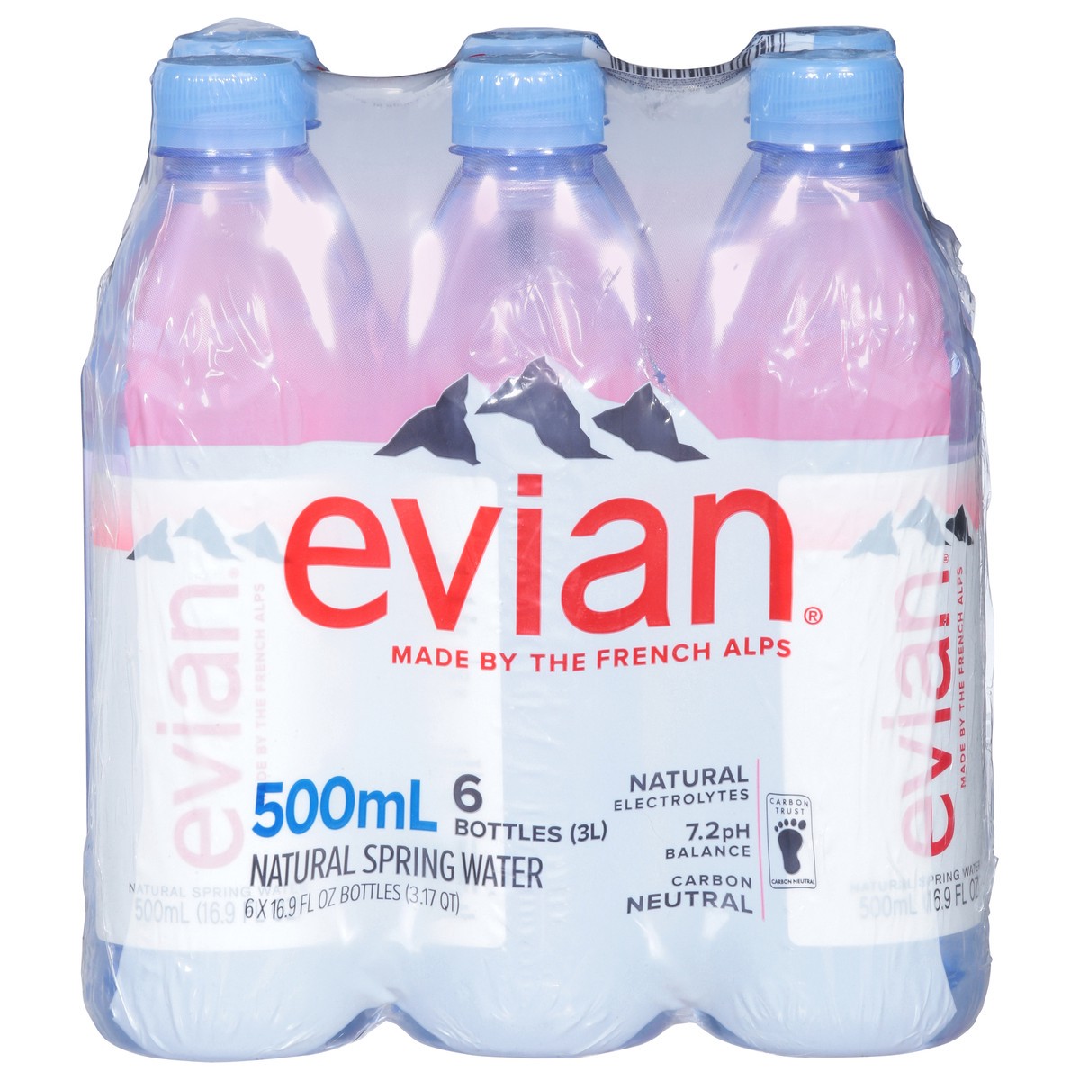 slide 1 of 9, Evian Natural Spring Water 6 - 16.9 fl oz Bottles, 6 ct