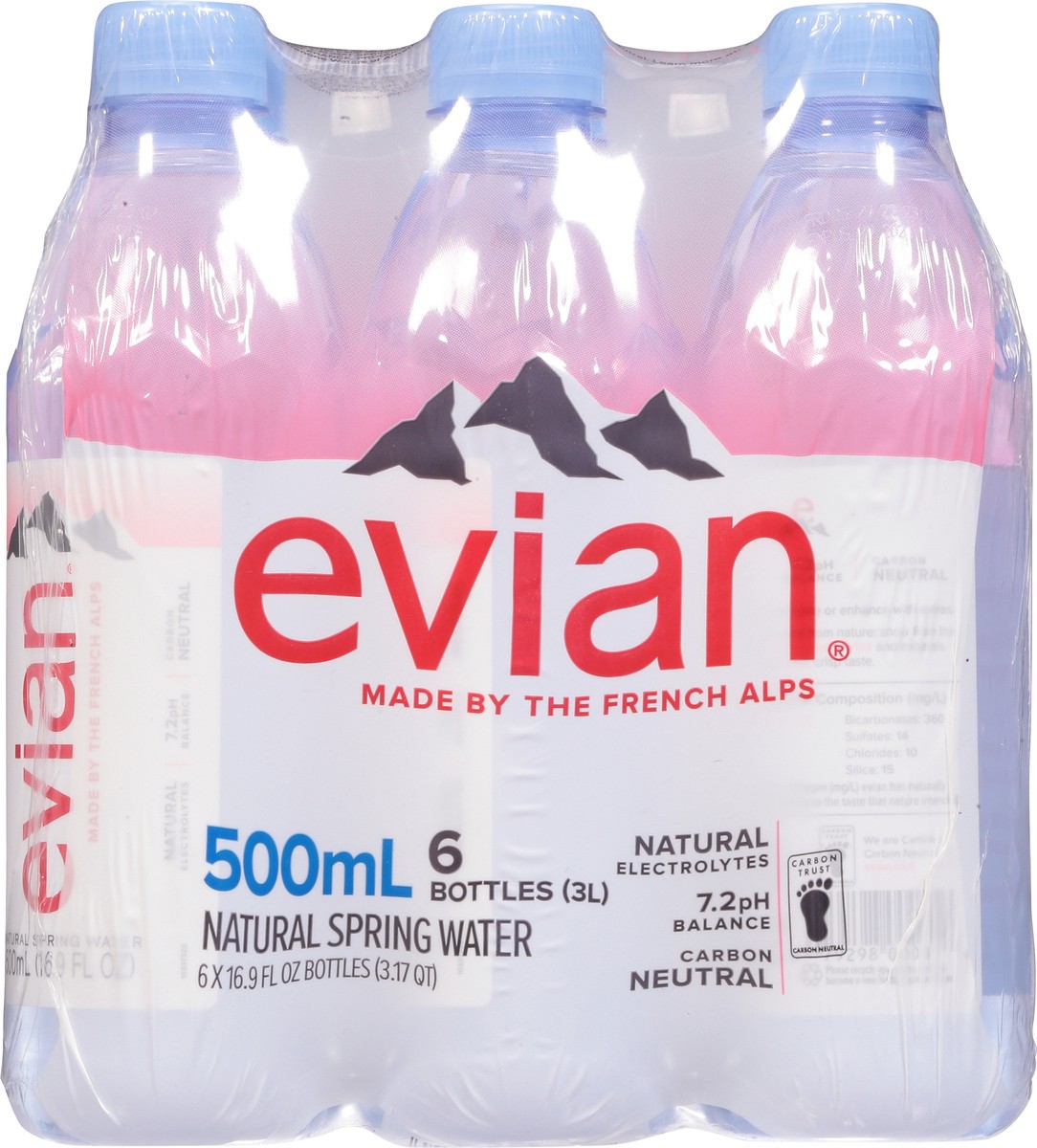 slide 8 of 9, Evian Natural Spring Water 6 - 16.9 fl oz Bottles, 6 ct