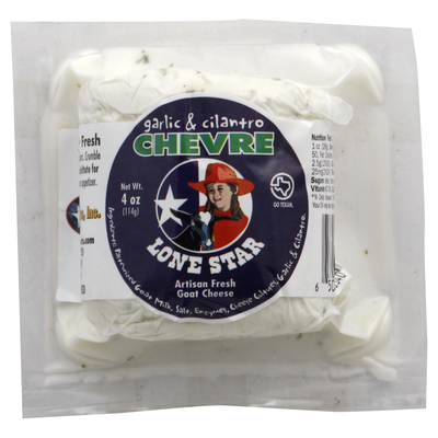 slide 1 of 1, Lone Star Garlic & Cilantro Chevre Goat Cheese, 4 oz