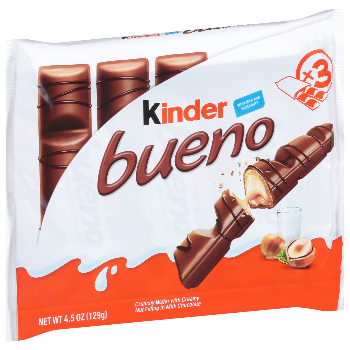 slide 11 of 14, Kinder Bueno Milk Chocolate Crunchy Wafer with Creamy Nut Filling 4.5 oz, 4.5 oz