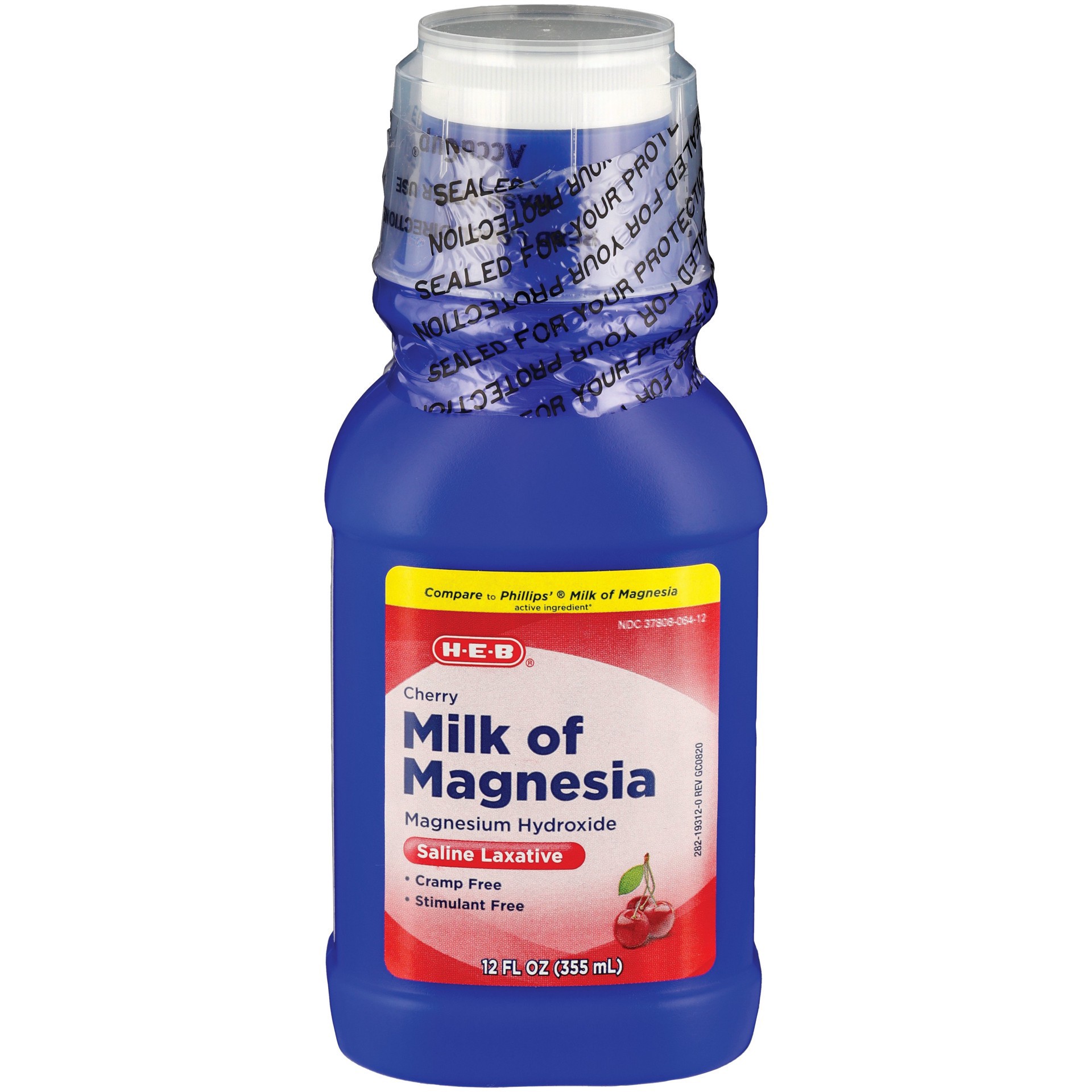 slide 1 of 1, H-E-B Milk of Magnesia Cherry Saline Laxative, 12 oz