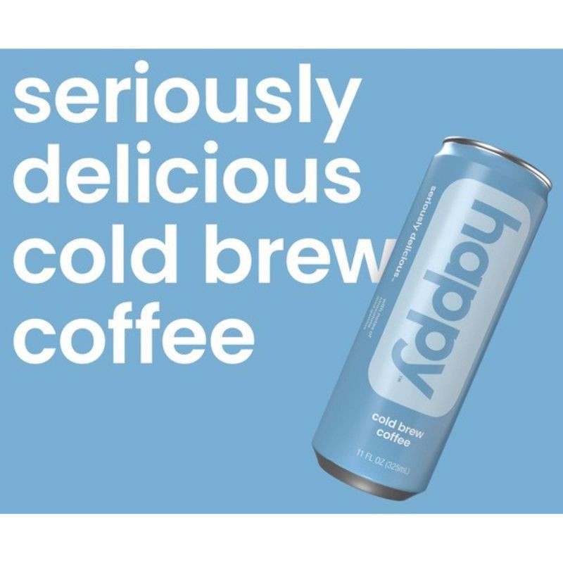 slide 2 of 4, Happy Cold Brew Canned Coffee 11 oz, 11 fl oz