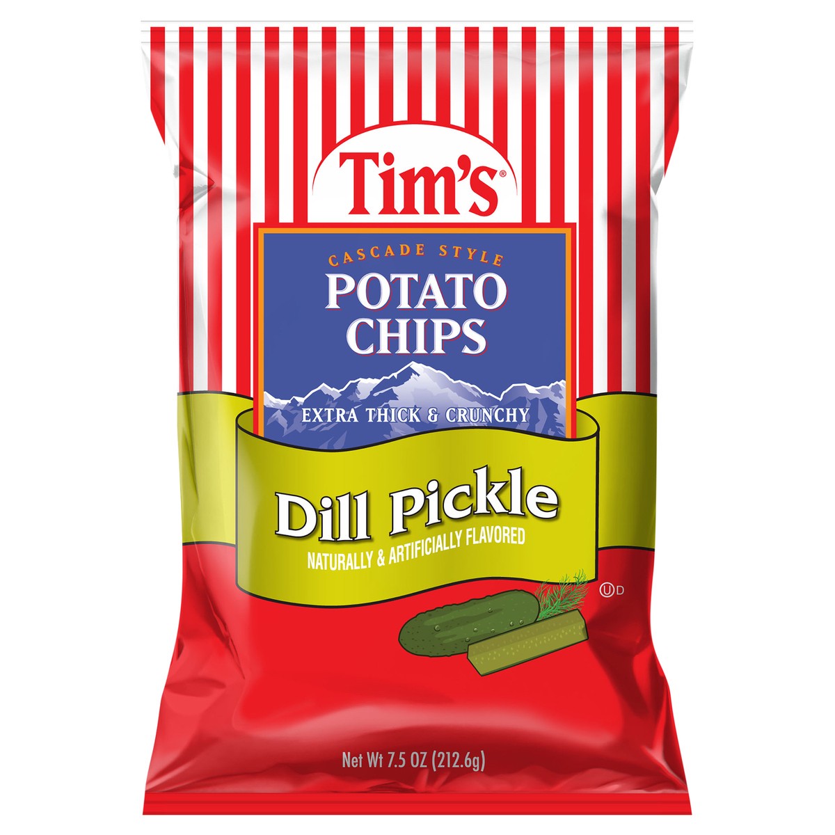 slide 1 of 7, Tim's 7.5 oz Tim's Dill Pickle Chip, 7.5 oz