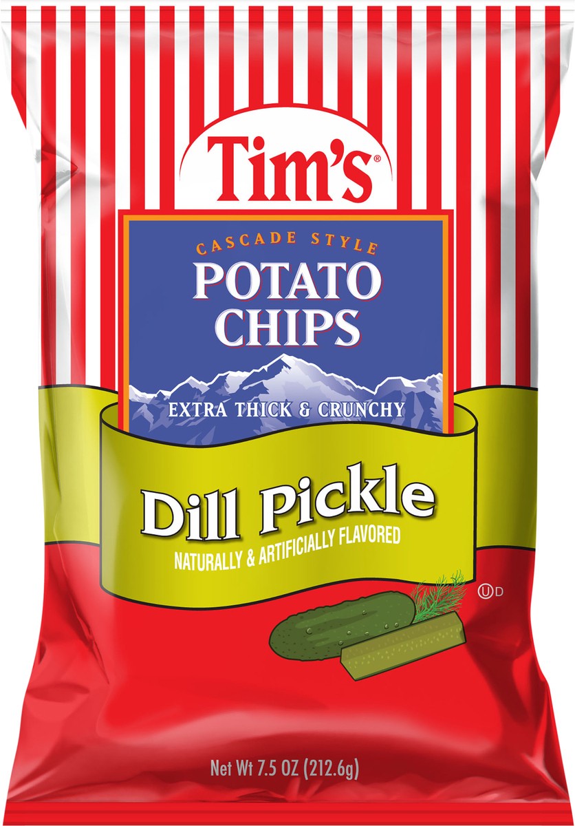 slide 4 of 7, Tim's 7.5 oz Tim's Dill Pickle Chip, 7.5 oz