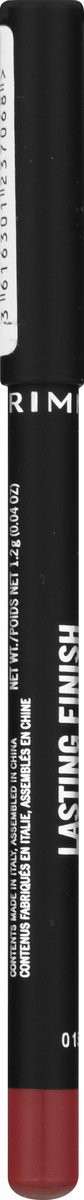 slide 5 of 11, COTY RIMMEL LONDON Rimmel Lasting Finish 8HR Soft Lip Liner Pencil - Vibrant, Blendable Formula to Lock Lipstick in Place for 8 Hours - 125 Indian Pink, .04oz, 04 oz