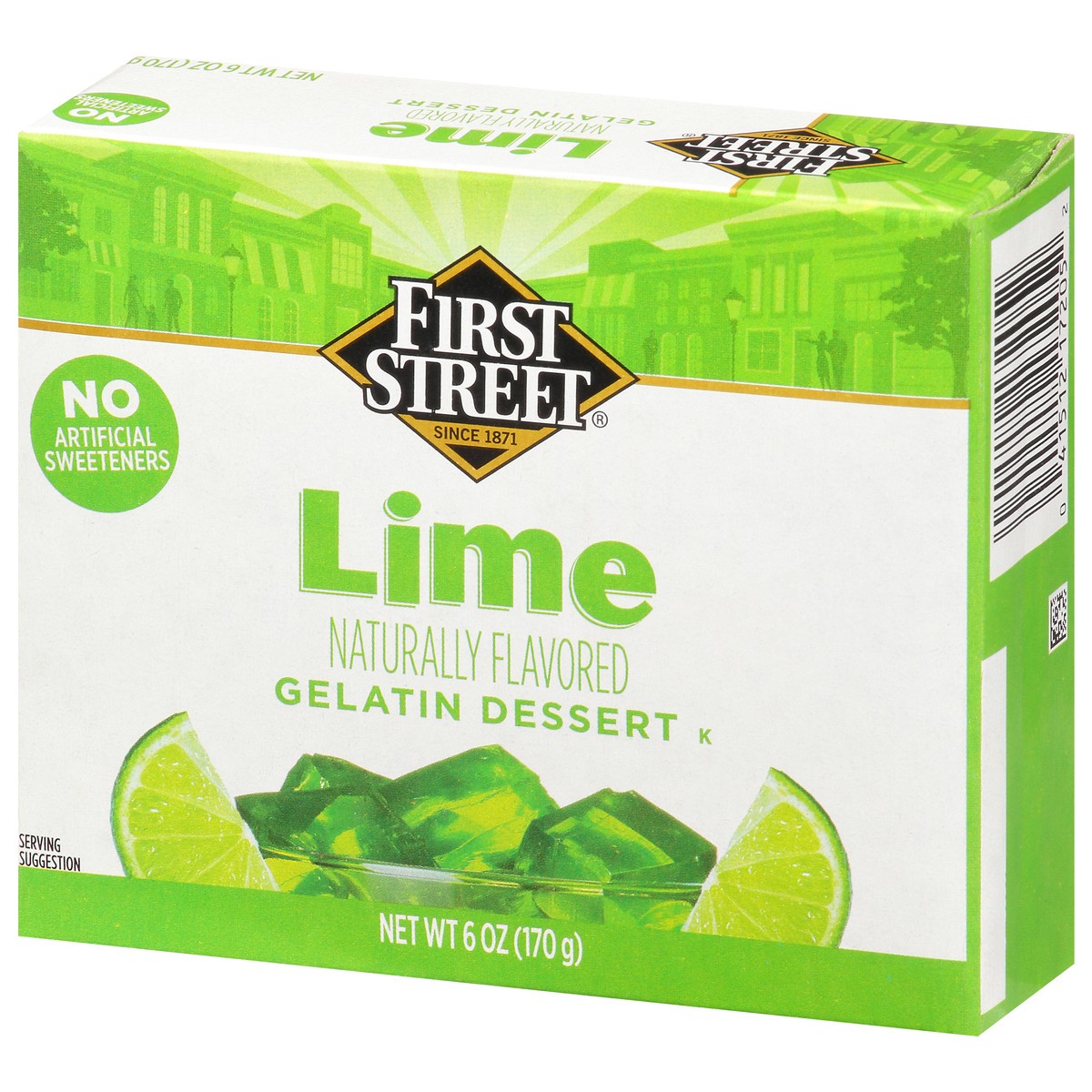 slide 3 of 4, First Street Lime Gelatin, 6 oz