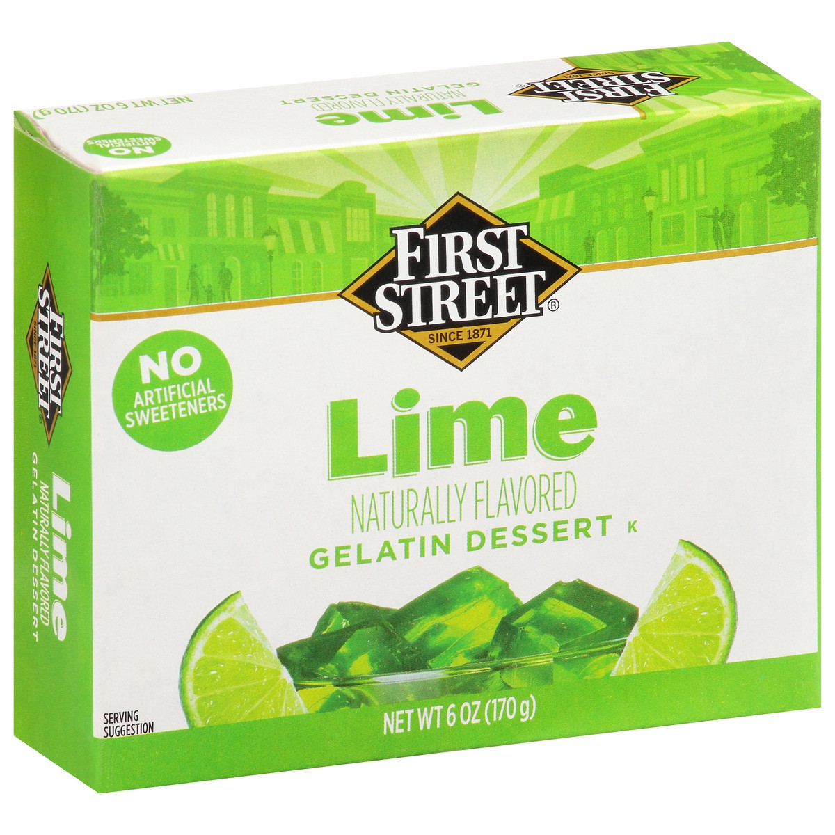slide 2 of 4, First Street Lime Gelatin, 6 oz