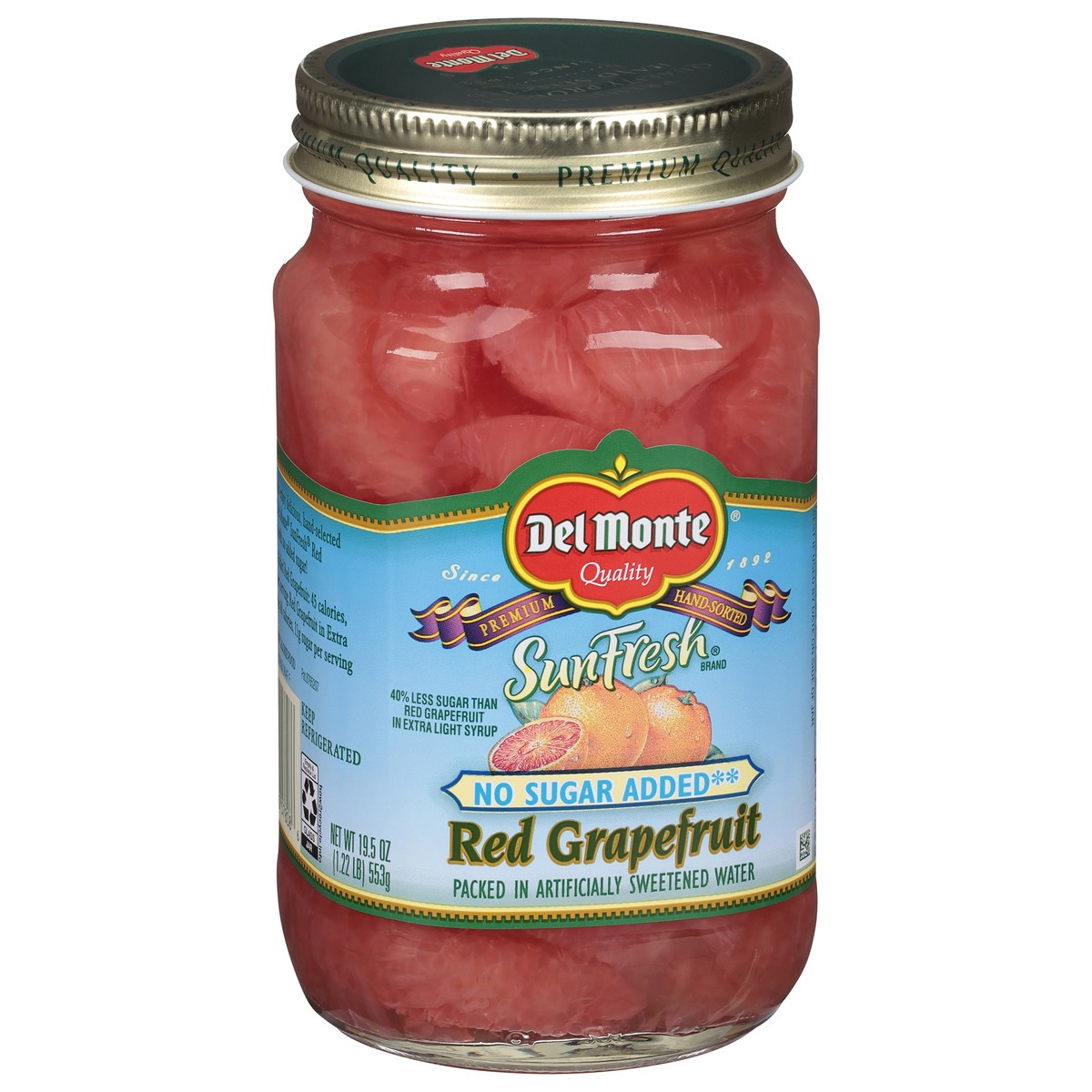 slide 2 of 9, Del Monte Dm-Jarred Nsa Red Grapefruit, 19.5 oz