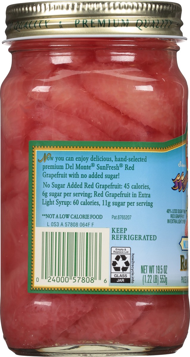 slide 6 of 9, Del Monte Dm-Jarred Nsa Red Grapefruit, 19.5 oz