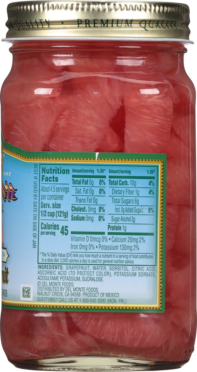 slide 5 of 9, Del Monte Dm-Jarred Nsa Red Grapefruit, 19.5 oz