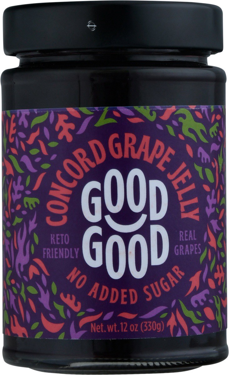slide 6 of 9, Good Good No Added Sugar Concord Grape Jelly, 12 oz