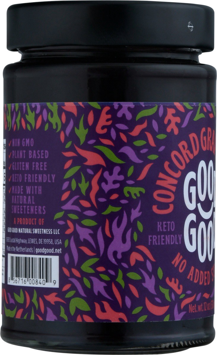 slide 4 of 9, Good Good No Added Sugar Concord Grape Jelly, 12 oz