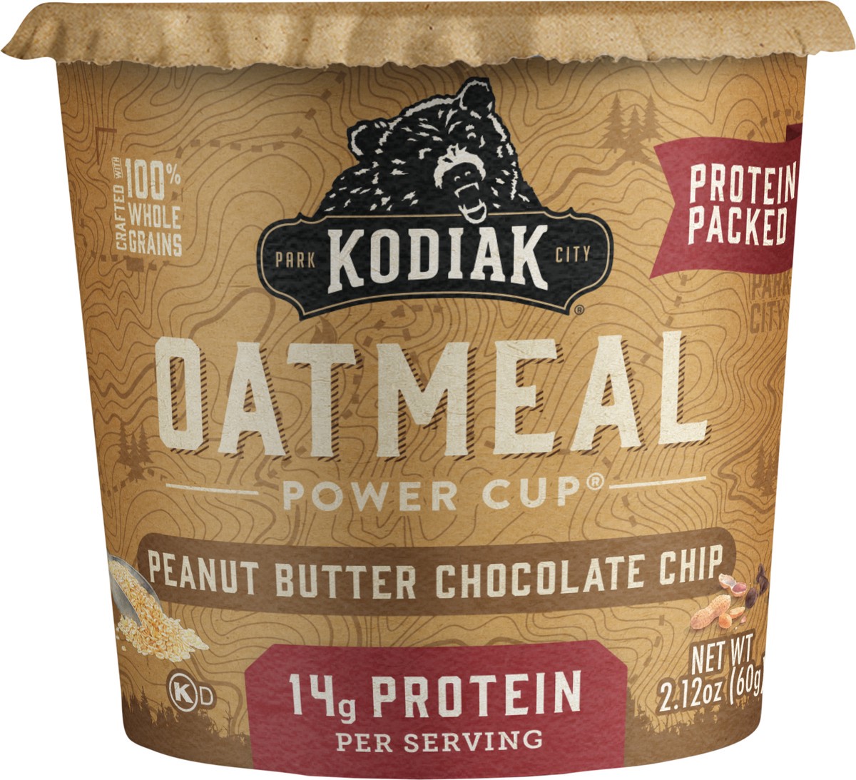 slide 2 of 5, Kodiak Cakes Oatmeal Power Cup, Peanut Butter Chocolate Chip, 2.12 oz, 2.12 oz