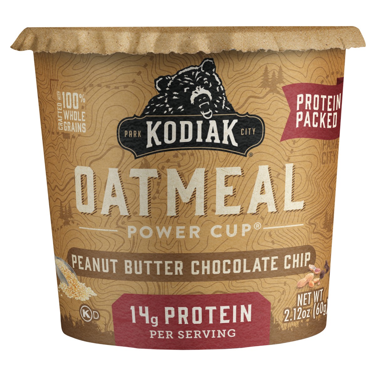 slide 1 of 5, Kodiak Cakes Oatmeal Power Cup, Peanut Butter Chocolate Chip, 2.12 oz, 2.12 oz