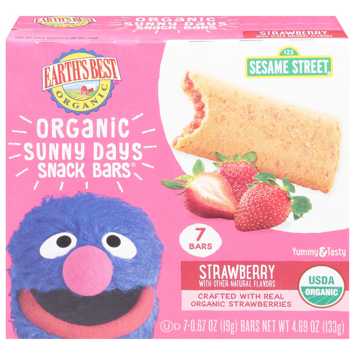 slide 1 of 6, Earth's Best Organic Sunny Days Strawberry Flavored Snack Bars 7 - 0.67 oz Bars, 7 ct