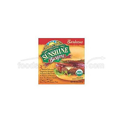 slide 1 of 1, Sunshine Burger Barbecue Organic Veggie Burgers, 3 ct; 8 oz