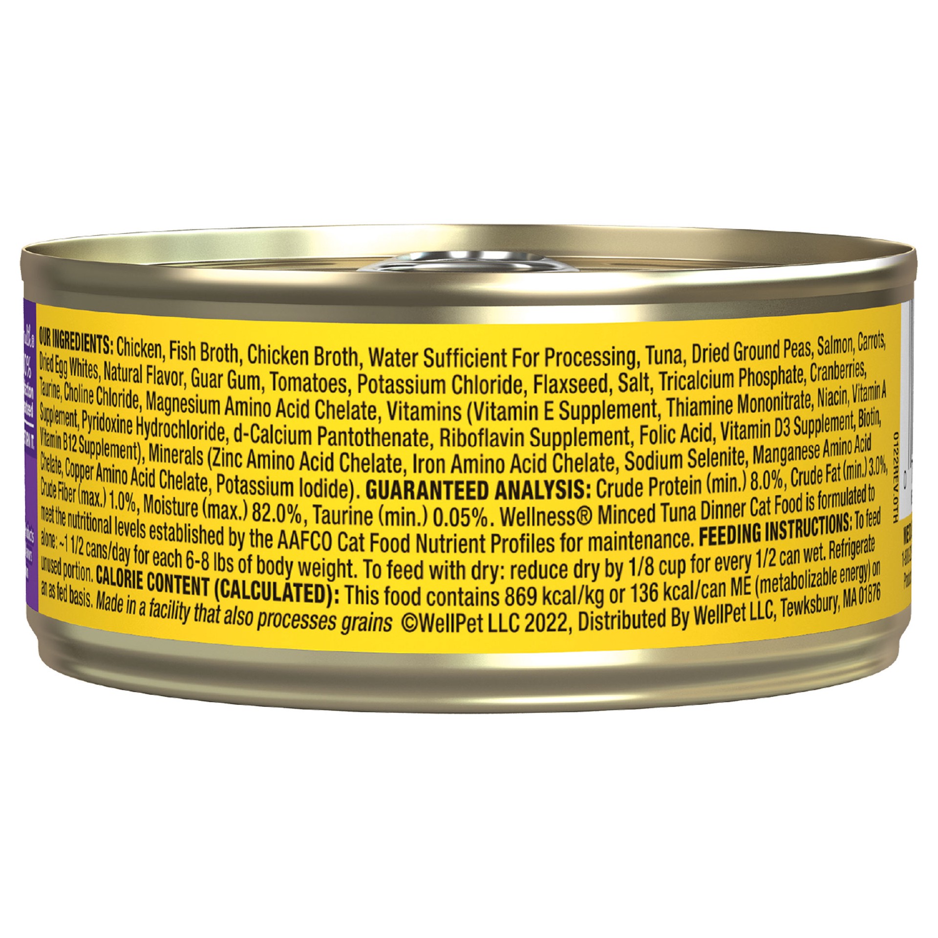 slide 5 of 5, Wellness Minced Canned Cuts Tuna Adult Canned Cat Food, 1 ct