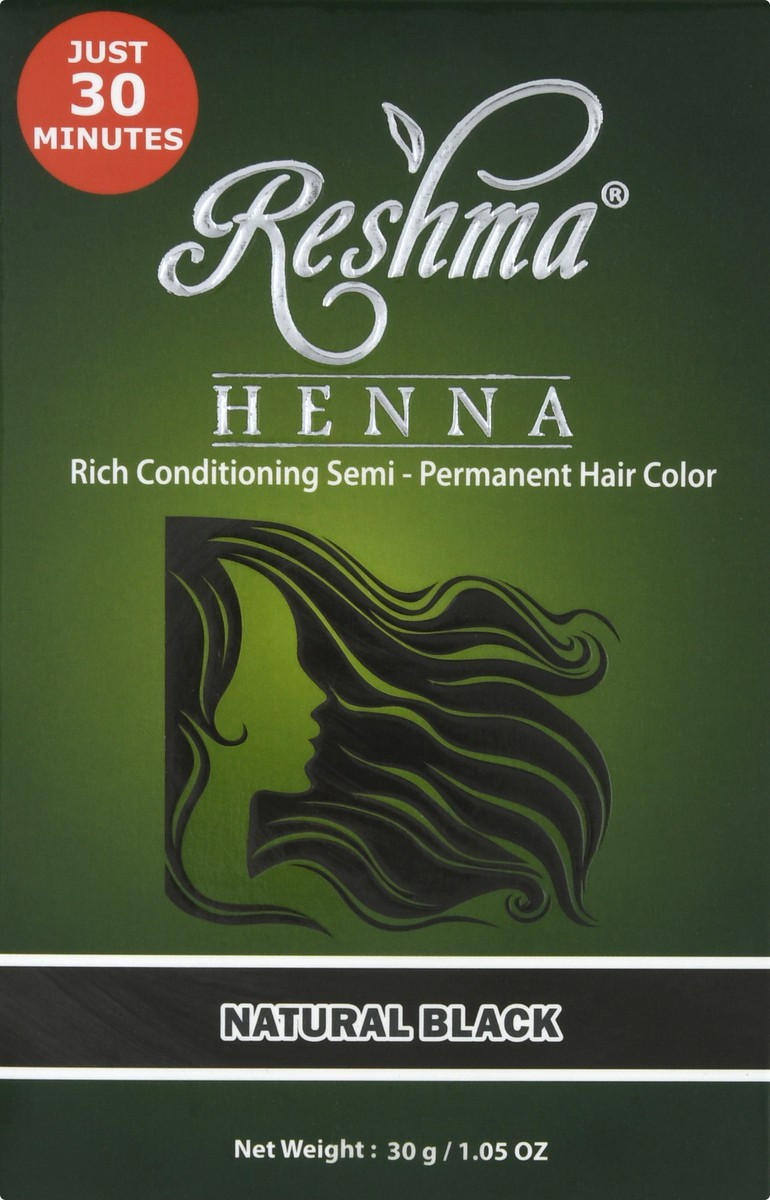 slide 2 of 11, Reshma Henna Natural Black Semi-Permanent Hair Color 30 gr, 1.05 oz