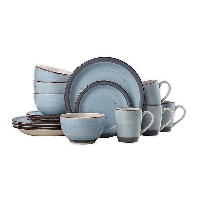 slide 1 of 6, Pfaltzgraff Sadie Dinnerware Set - Blue, 16 ct