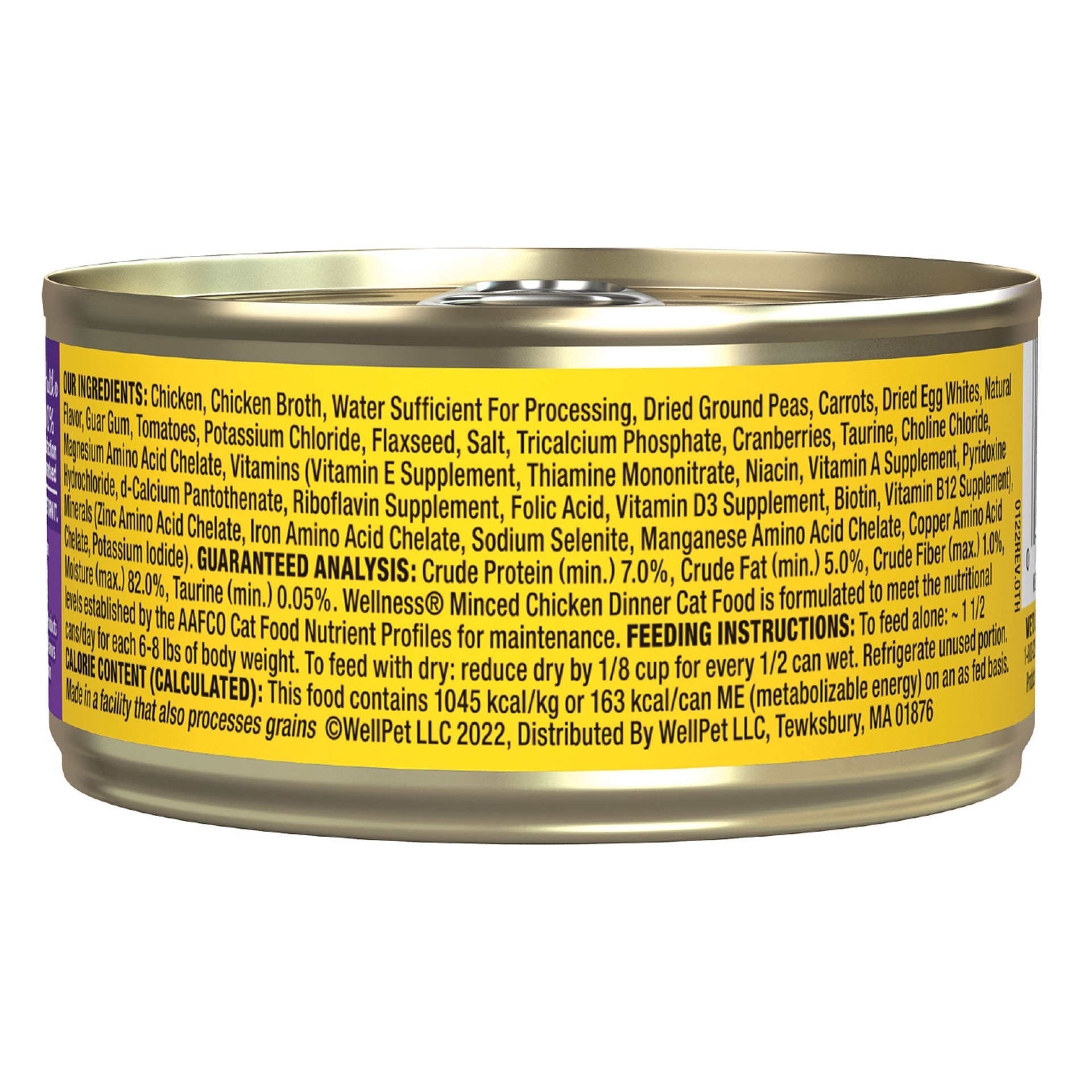 slide 5 of 5, Wellness Minced Canned Cuts Chicken Adult Canned Cat Food, 1 ct