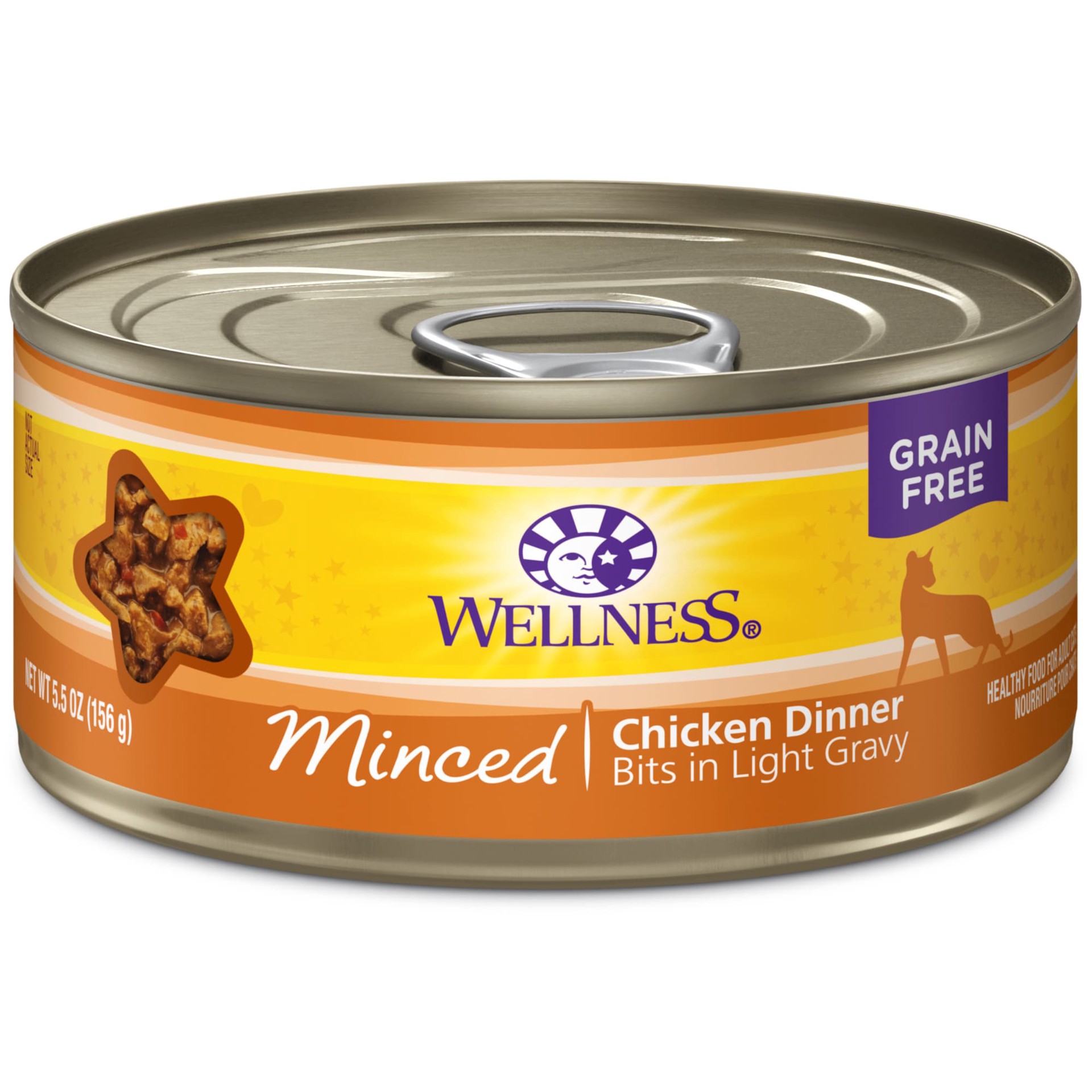 slide 1 of 5, Wellness Minced Canned Cuts Chicken Adult Canned Cat Food, 1 ct