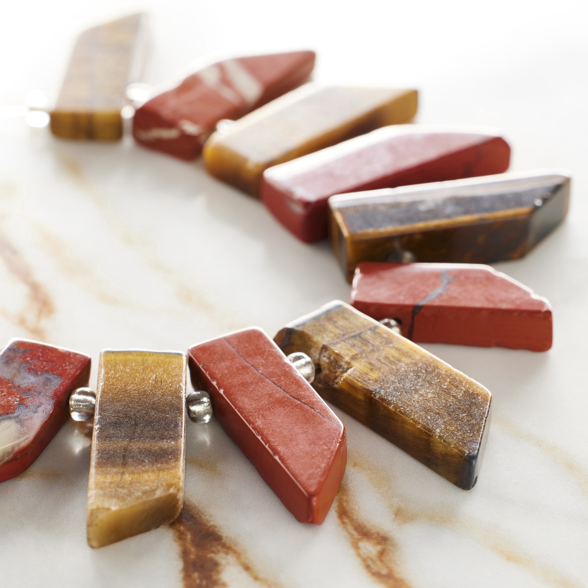 slide 2 of 3, Red Jasper & Tiger Eye Stick Beads By Bead Landing, 28mm-46mm
