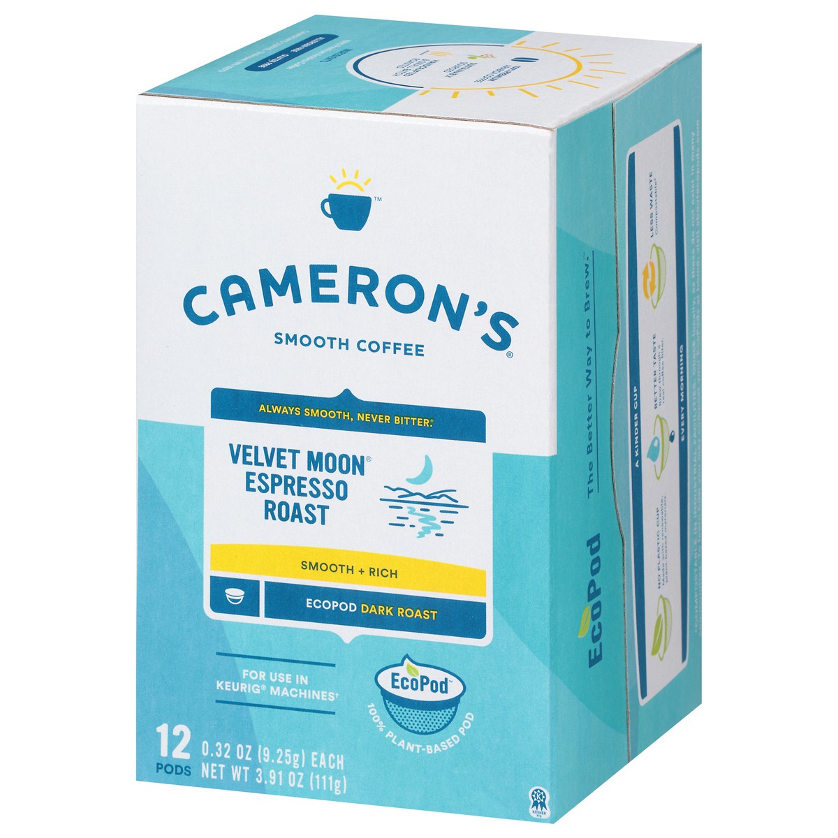 slide 8 of 9, Cameron's Coffee Single Serve Pods, Velvet Moon Espresso Roast, 12 Count, 3.91 oz