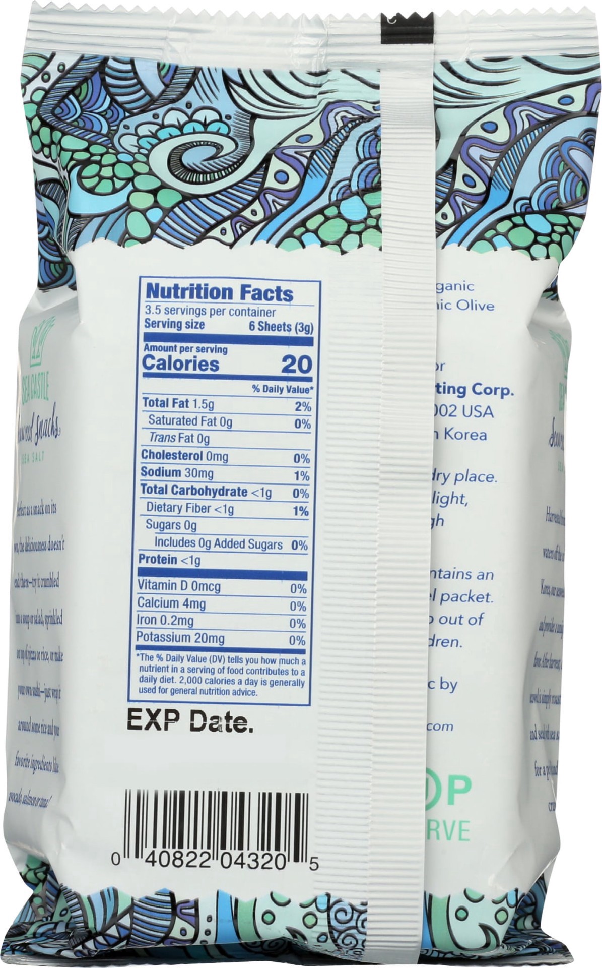 slide 4 of 5, Sea Castle Roasted Sea Salt Seaweed Snacks 0.35 oz, 0.35 oz