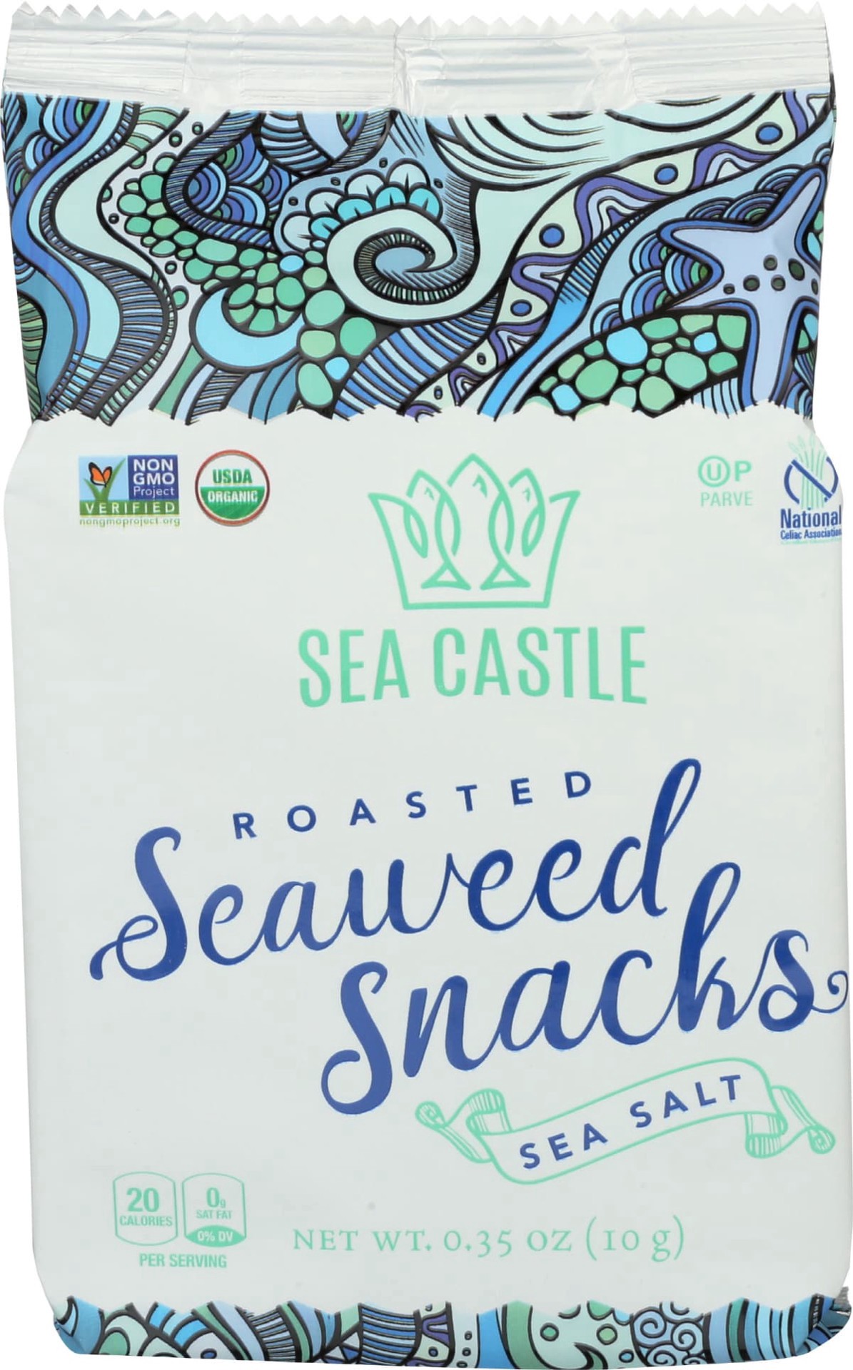 slide 1 of 5, Sea Castle Roasted Sea Salt Seaweed Snacks 0.35 oz, 0.35 oz