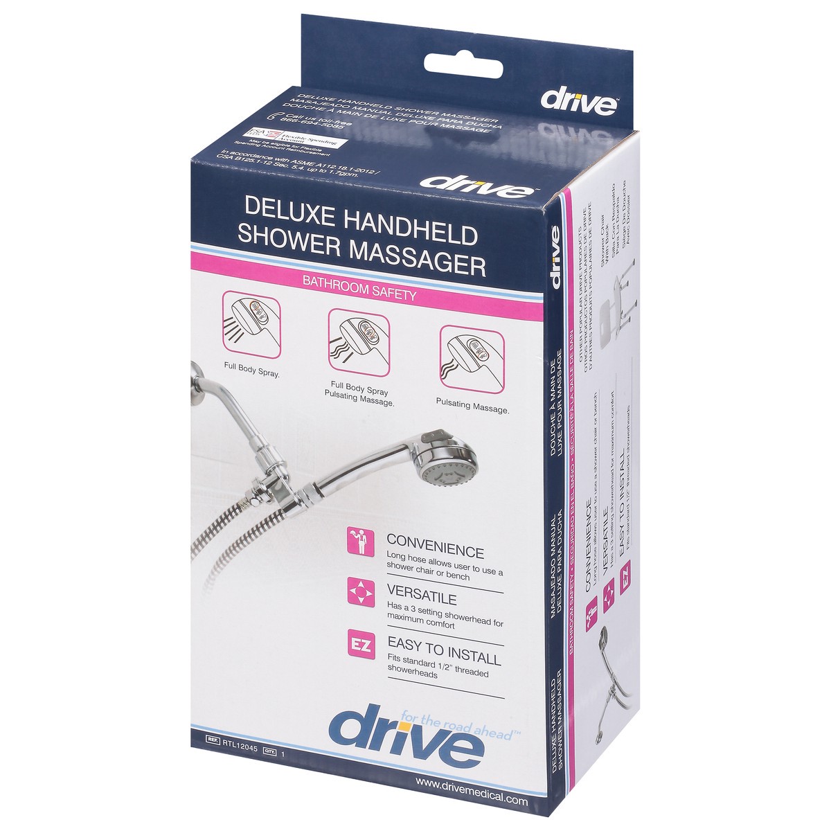 slide 5 of 9, Drive Deluxe Handheld Shower Massager 1 ea, 1 ct