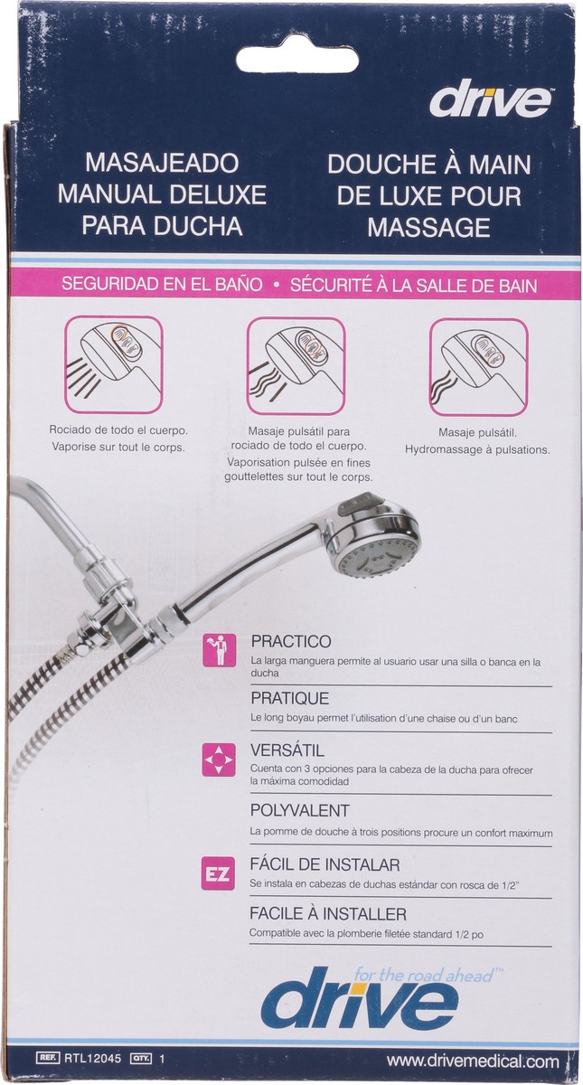 slide 6 of 9, Drive Deluxe Handheld Shower Massager 1 ea, 1 ct