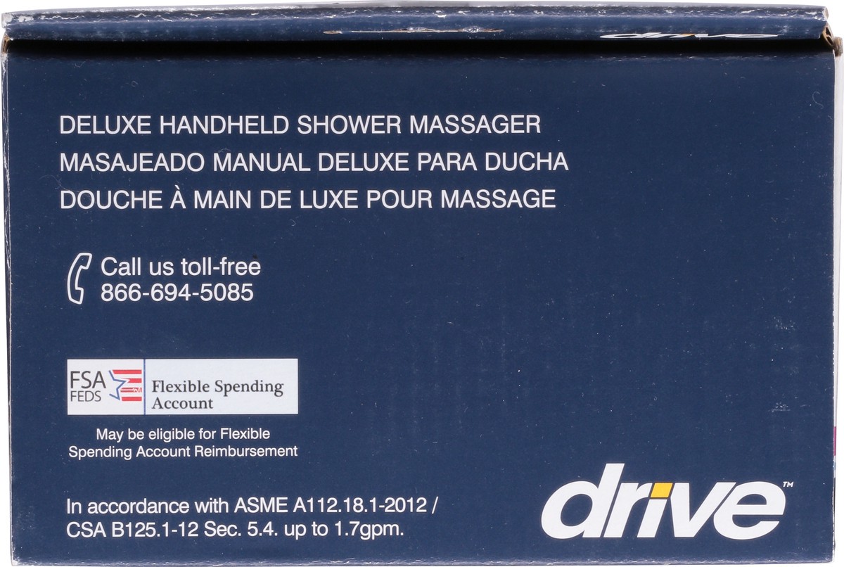 slide 2 of 9, Drive Deluxe Handheld Shower Massager 1 ea, 1 ct