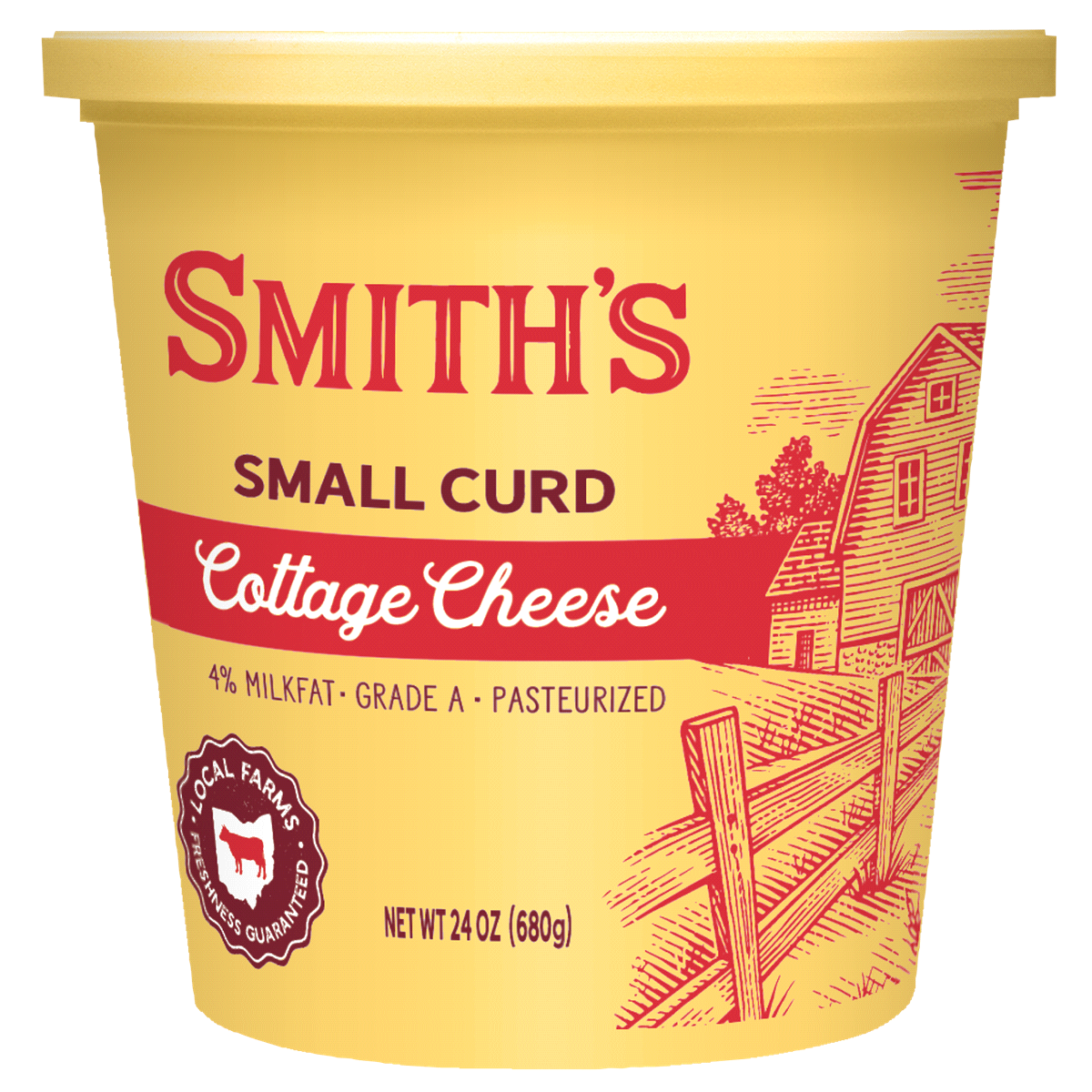 slide 1 of 1, Smith's Small Curd Cottage Cheese, 24 oz