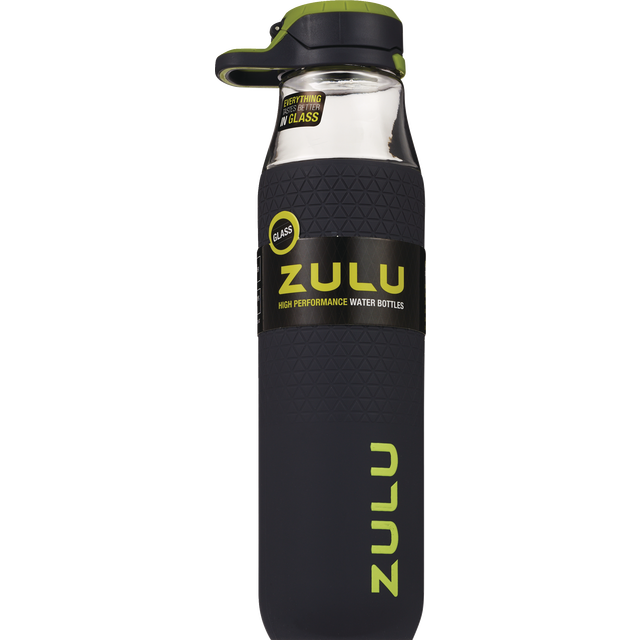 slide 1 of 1, ZULU Studio Glass Water Bottle - Gray, 26 oz