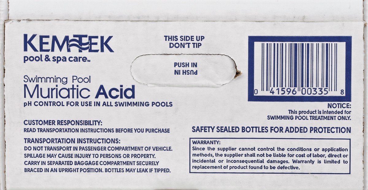 slide 3 of 4, Kem-Tek Swimming Pool Muriatic Acid - 2 Pack, 128 oz