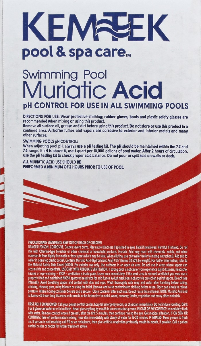 slide 2 of 4, Kem-Tek Swimming Pool Muriatic Acid - 2 Pack, 128 oz