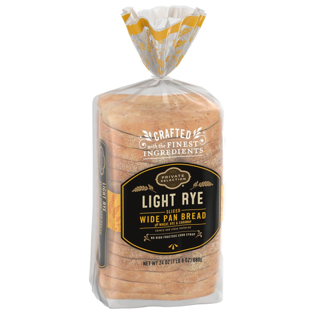 slide 1 of 3, Private Selection Light Widepan Jewish Rye Bread, 24 oz