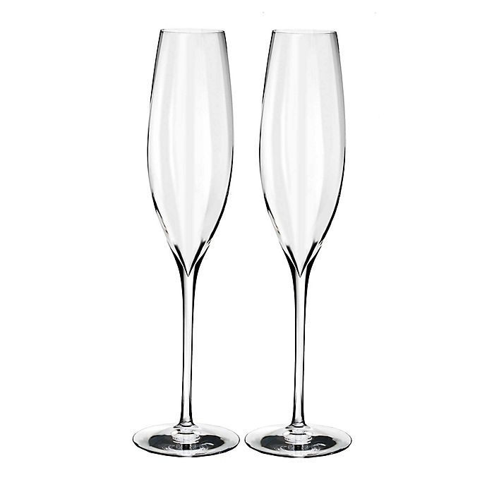 slide 2 of 2, Waterford Elegance Optic Crystal Classic Champagne Flutes, 2 ct