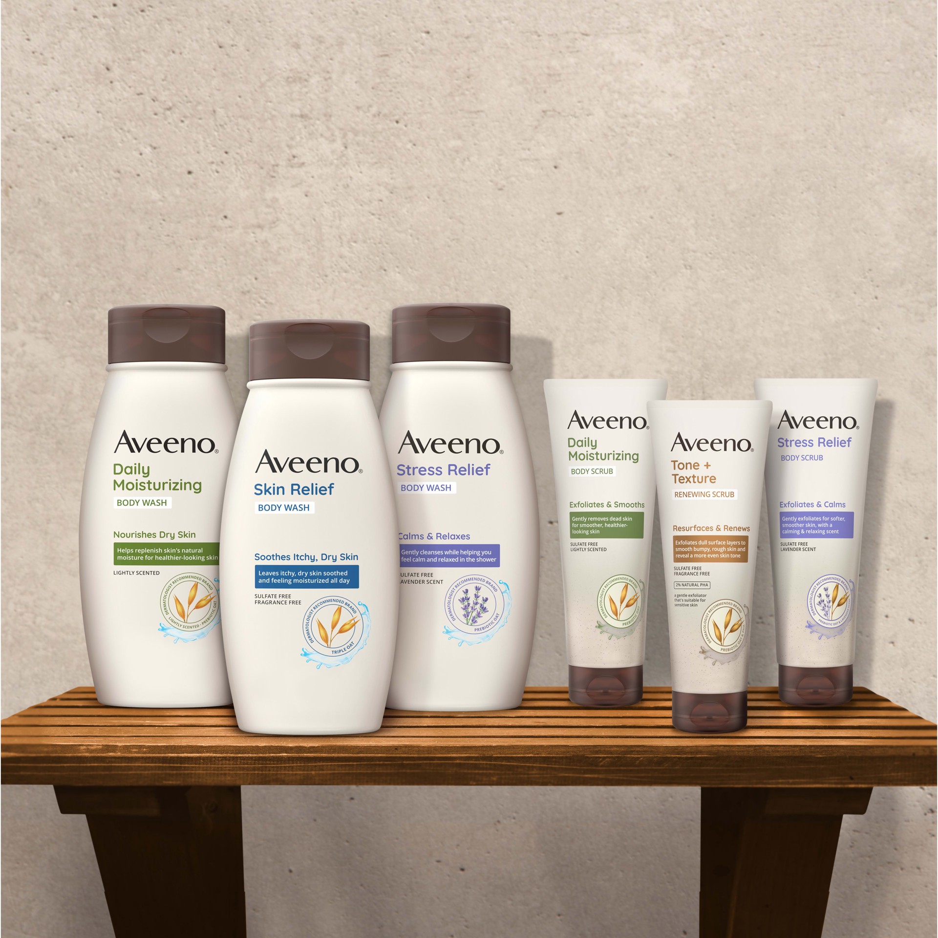 slide 7 of 9, Aveeno Stress Relief Body Wash, 12 fl oz