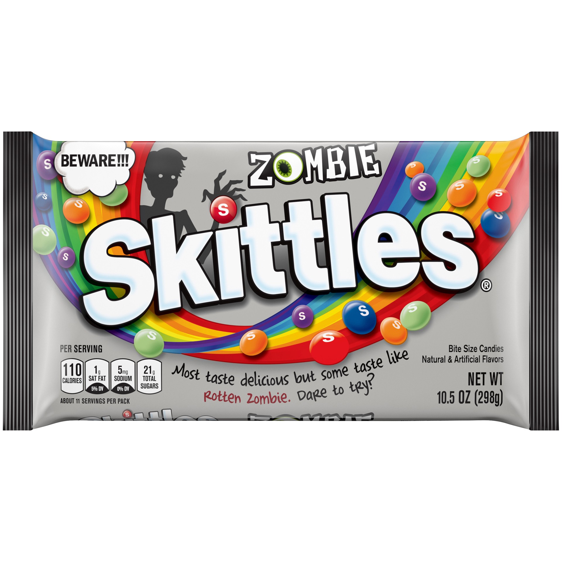 slide 1 of 5, Skittles Zombie SKITTLES Halloween Candy, 10.5-Ounce Bag, 10.5 oz