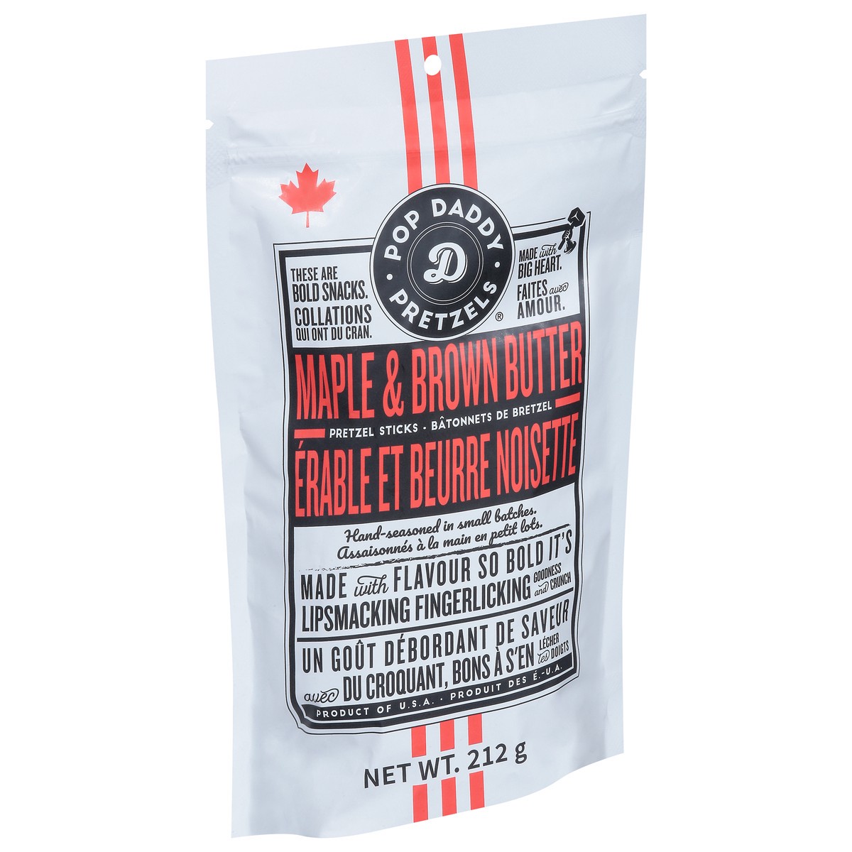 slide 7 of 9, Pop Daddy Pretzel Sticks, Maple & Brown Butter 212 G, 212 g