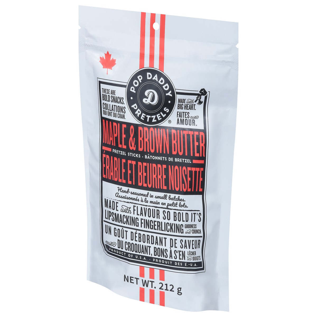 slide 3 of 9, Pop Daddy Pretzel Sticks, Maple & Brown Butter 212 G, 212 g