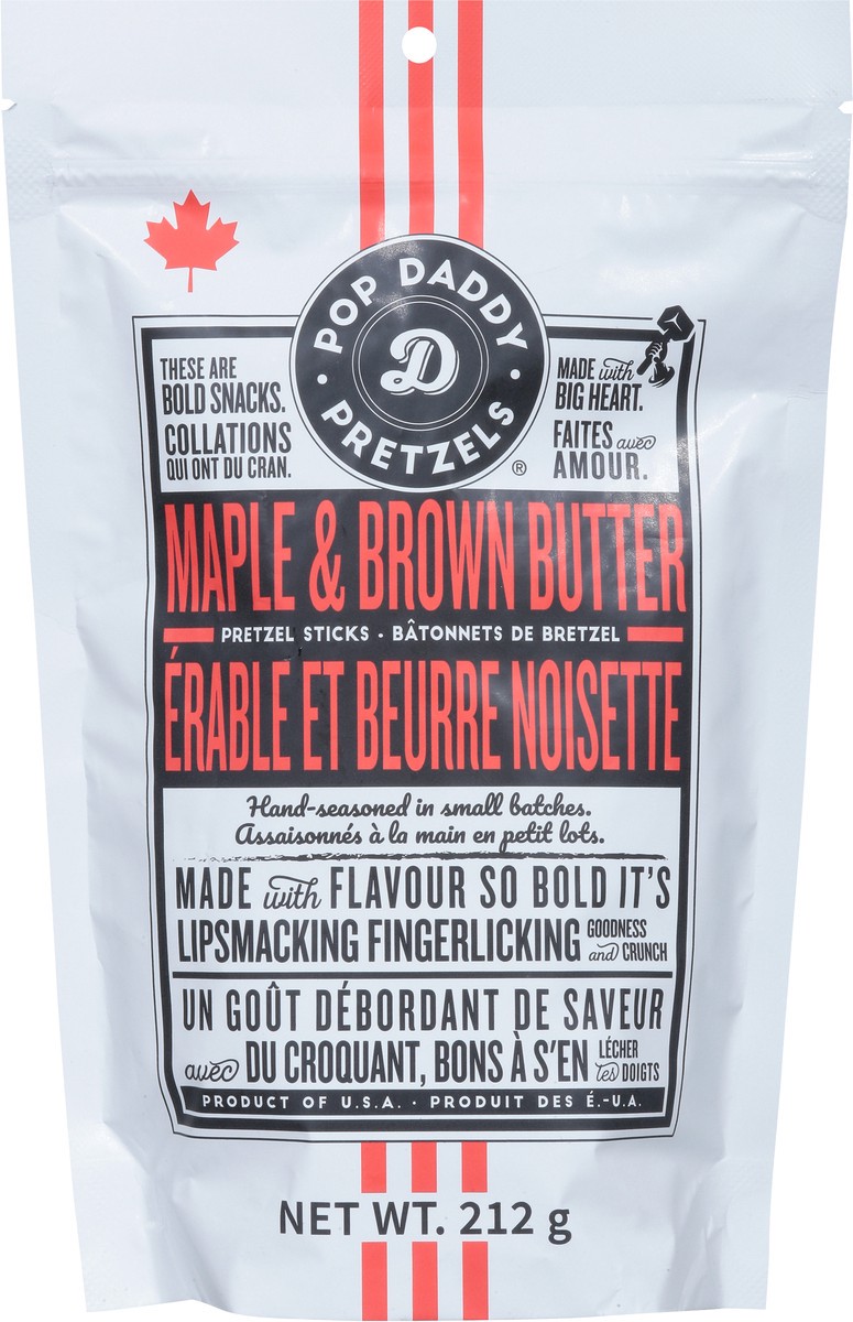 slide 5 of 9, Pop Daddy Pretzel Sticks, Maple & Brown Butter 212 G, 212 g