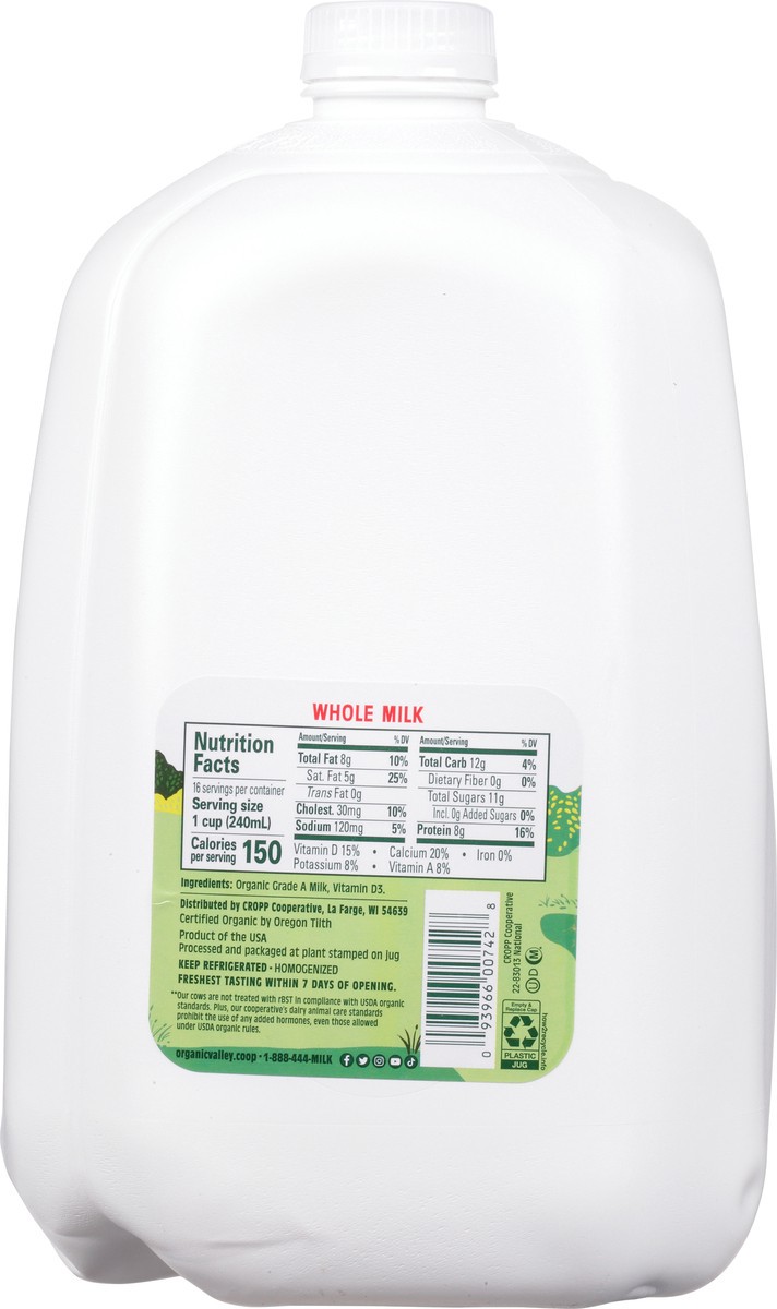 slide 5 of 9, Organic Valley Whole Milk Gallon, 128 fl oz