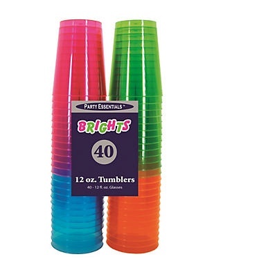 slide 1 of 1, Northwest Party Essentials Brights Tumblers Neon, 40 ct