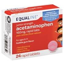 slide 1 of 1, Equaline Acetaminophn Chew Tab Bblgu, 24 ct