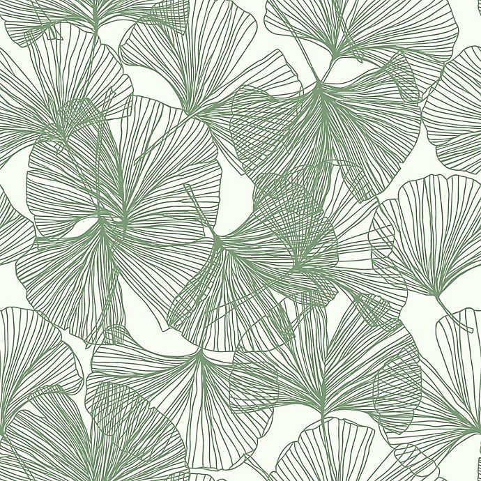 slide 2 of 7, RoomMates Gingko Leaves Peel & Stick Wallpaper - Green, 1 ct