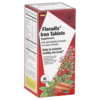 slide 1 of 1, Floradix Iron Tablets, 80 ct