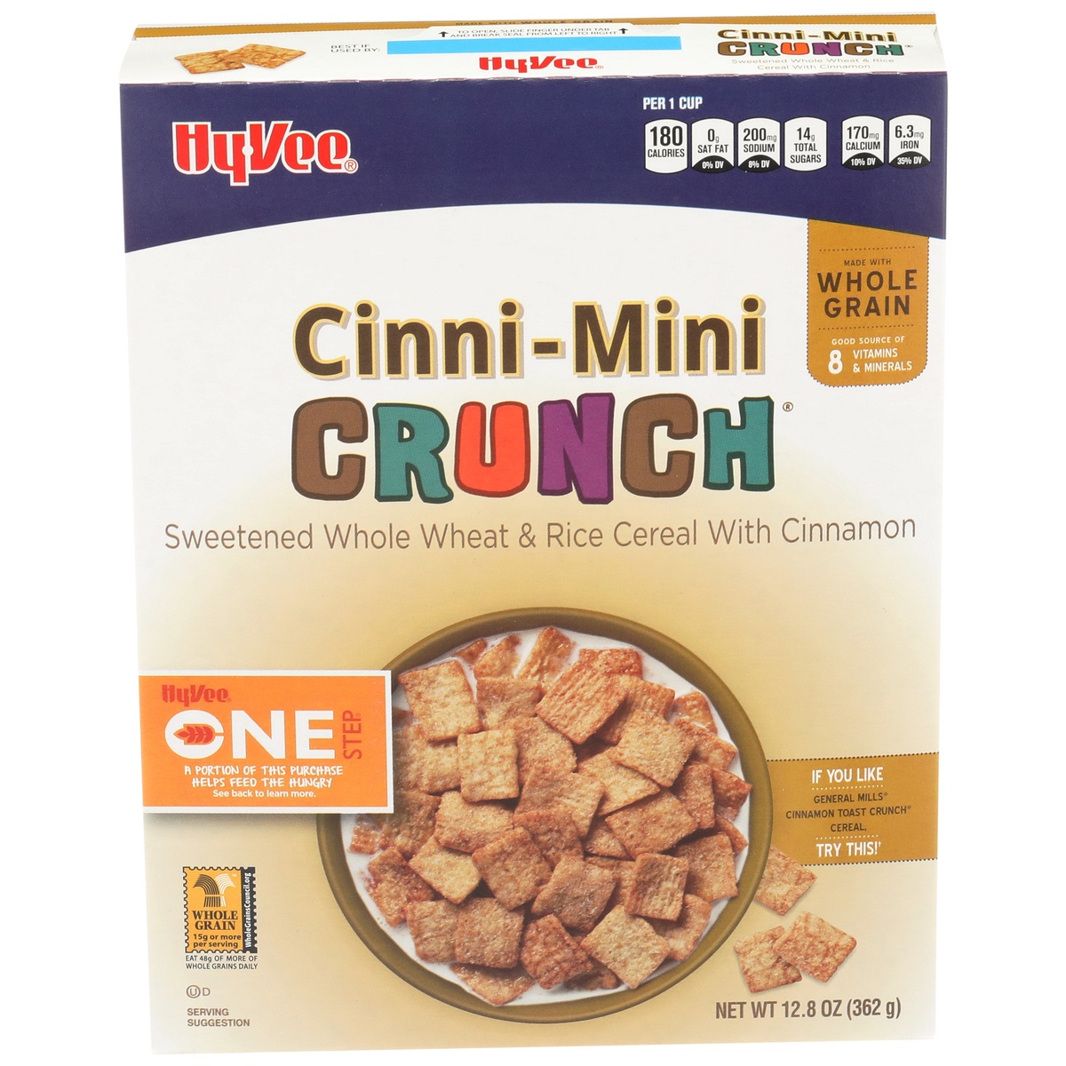 slide 1 of 1, Hy-Vee One Step One Step Cinni-Mini Crunch, 12 oz