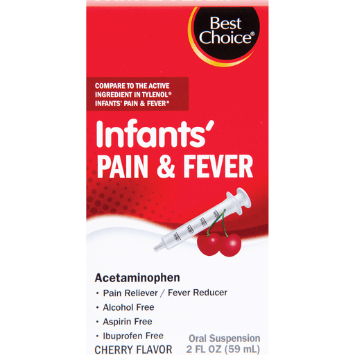 slide 1 of 1, Best Choice Infants' Pain & Fever Drops Cherry, 2 oz